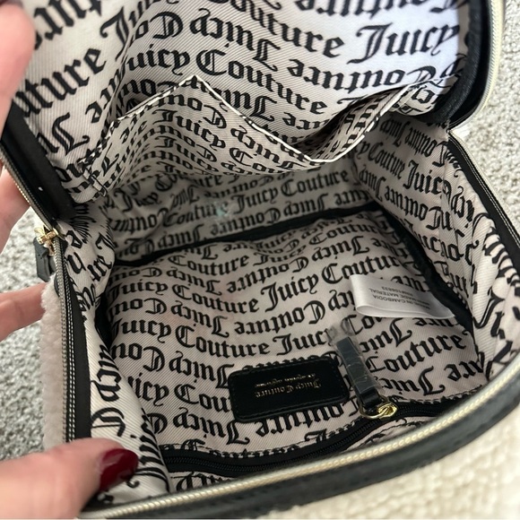 JUICY COUTURE Black White Sherpa Backpack Logo Lining R $150 main image 10